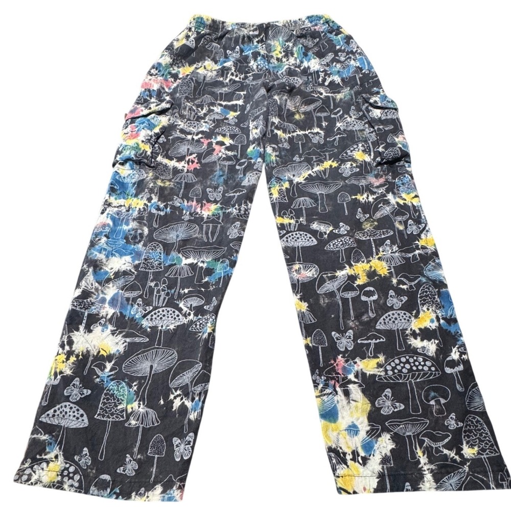 Earthbound Mushroom Cargo Pants Unisex Medium Cott Tie Dye Whimsygoth Fairycore - Picture 2 of 14